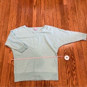 Lilly Pulitzer Aqua Blue Crew Neck Sweater Soft Lightweight Knit